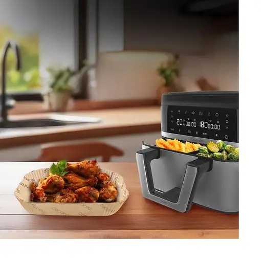 Papel para freidora de aire 18x24x4,5 cm, Cecofry TwinBucket CECOTEC, pack 150 uds