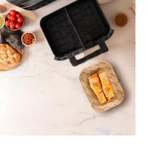 Papel para freidora de aire 18x24x4,5 cm, Cecofry TwinBucket CECOTEC, pack 150 uds