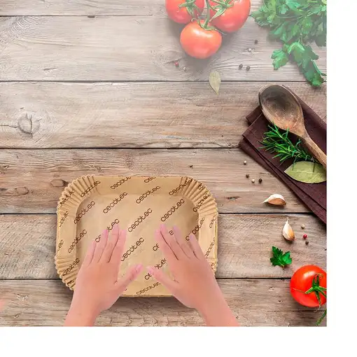 Papel para freidora de aire 18x24x4,5 cm, Cecofry TwinBucket CECOTEC, pack 150 uds