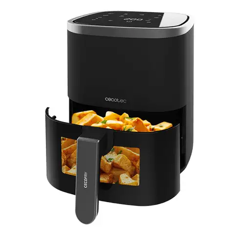 Freidora de aire negra, 4L, 1400W, Cecofry Fantastik Window 4000 CECOTEC