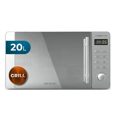 Cecotec Proclean 5120 Flatbed Mirror Gris Microondas con grill Encimera 20 L 700 W