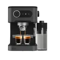 Cafetera express negra con vaporizador, Power Espresso 20 Pro Latte CECOTEC