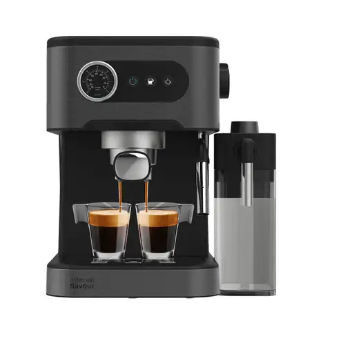 Cafetera express negra con vaporizador, Power Espresso 20 Pro Latte CECOTEC