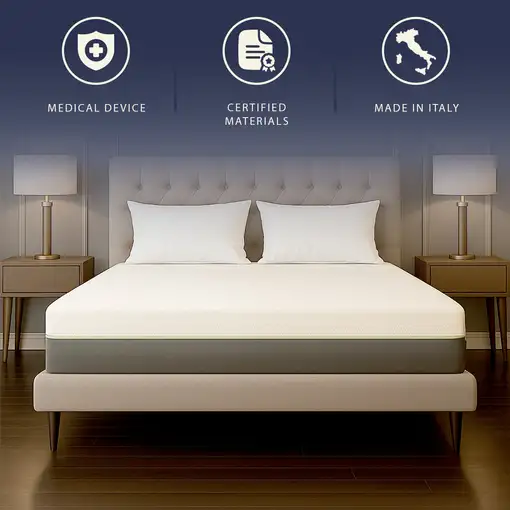 The White Stone Colchón 90x200 en Memory Foam y Muelles Ensacados | Altura 25 cm