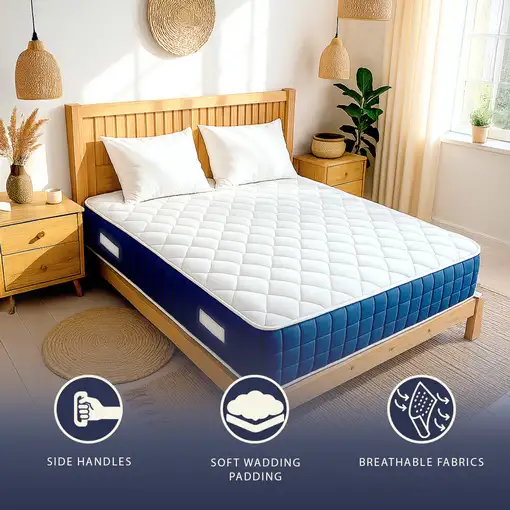 The White Stone Colchón 120x190 cm, Altura 30 cm, con Muelles Ensacados y Memory F