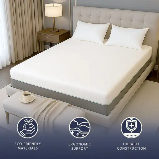 The White Stone Colchón 120x190 en Memory Foam y Muelles Ensacados