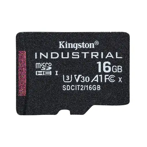 Kingston Technology Tarjeta 16GB microSDHC Industrial C10 A1 pSLC paquete individu Kingston Technology Tarjeta 16GB microSDHC Industrial C10 A1 pSLC paquete individu