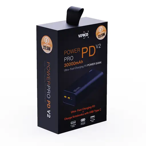 Verico Power Pro PD Polímero de litio 30000 mAh Negro