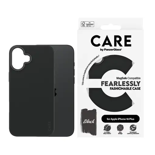 PanzerGlass CARE™ by ® Case Black w. MagSafe iPhone 16 Plus funda para teléfono mó