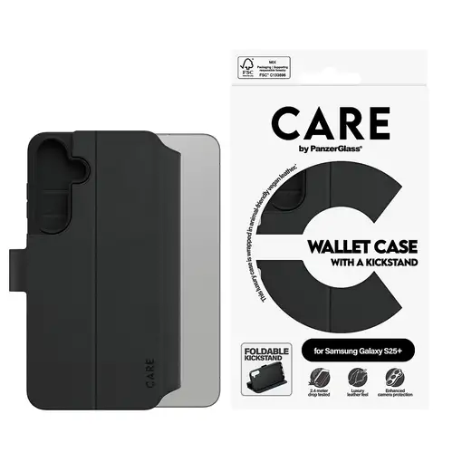 PanzerGlass CARE™ by ® Wallet Case w. Kickstand Samsung Galaxy S25+ funda para tel