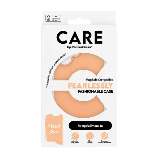 PanzerGlass CARE™ by ® Case Peachy w. MagSafe iPhone 16 funda para teléfono móvil