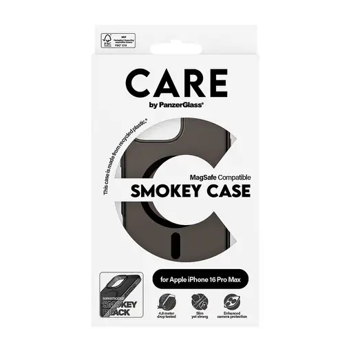 PanzerGlass CARE™ by ® Urban Combat Case Smokey w. Black MagSafe iPhone 16 Pro Max