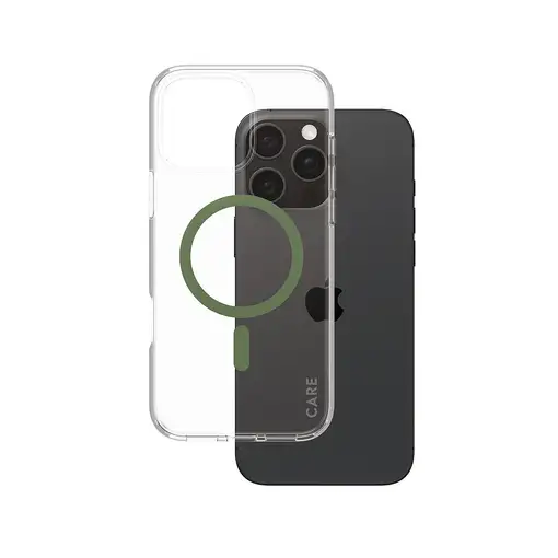 PanzerGlass CARE™ by ® Urban Combat Case Transparent w. Green MagSafe iPhone 16 Pr PanzerGlass CARE™ by ® Urban Combat Case Transparent w. Green MagSafe iPhone 16 Pr