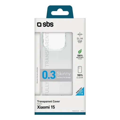 SBS TESKINXI15T funda para teléfono móvil 16,1 cm (6.36") Transparente