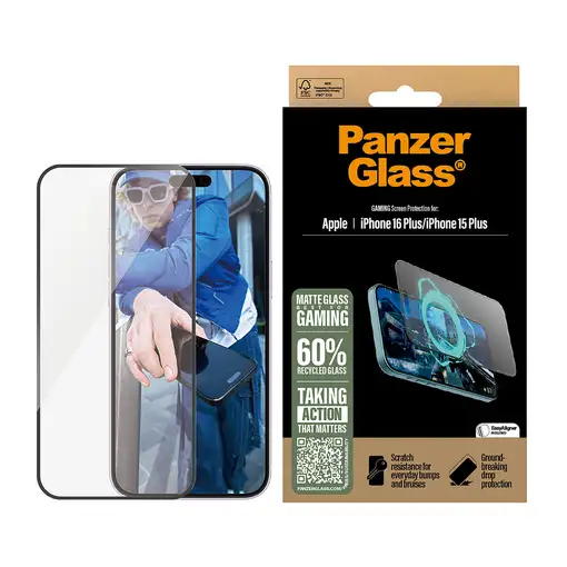 PanzerGlass ® Gaming Screen Protector iPhone 16 Plus | 15 Plus | Ultra-Wide