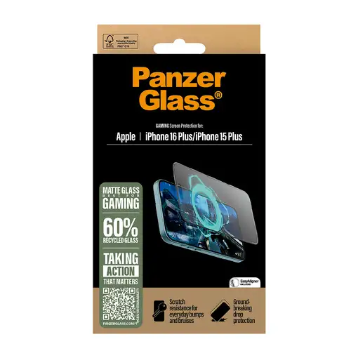PanzerGlass ® Gaming Screen Protector iPhone 16 Plus | 15 Plus | Ultra-Wide