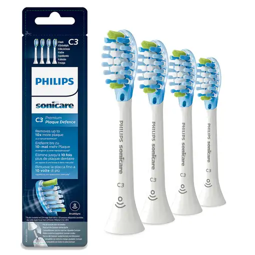 Philips Sonicare C3 Premium Plaque Defence HX9044/17 Pack de 4 cabezales blancos d