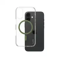 PanzerGlass CARE by ® Flagship Transparent Urban Combat w. Green MagSafe iPhone 16