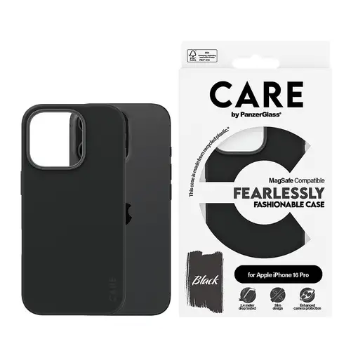 PanzerGlass CARE™ by ® Case Black w. MagSafe iPhone 16 Pro funda para teléfono móv