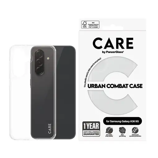 PanzerGlass CARE by ®Flagship Case Transparent Urban Combat w. Clear Frame Samsung