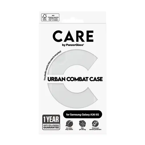 PanzerGlass CARE by ®Flagship Case Transparent Urban Combat w. Clear Frame Samsung
