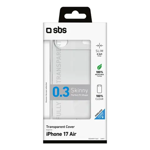 SBS TESKINIP1766T funda para teléfono móvil 16,8 cm (6.6") Transparente