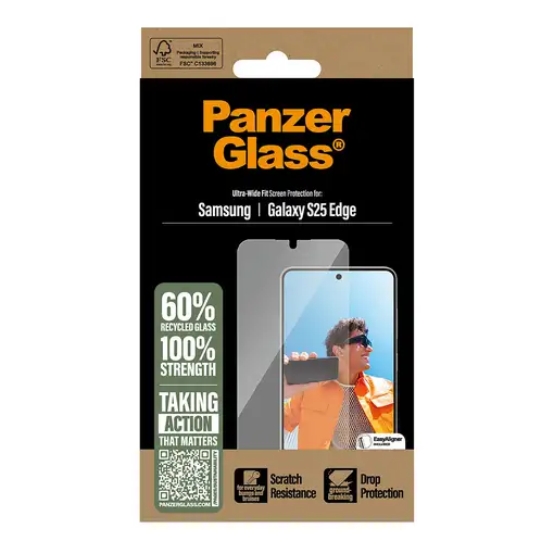 PanzerGlass ® Screen Protector Samsung S25 Edge | Ultra-Wide Fit Protector