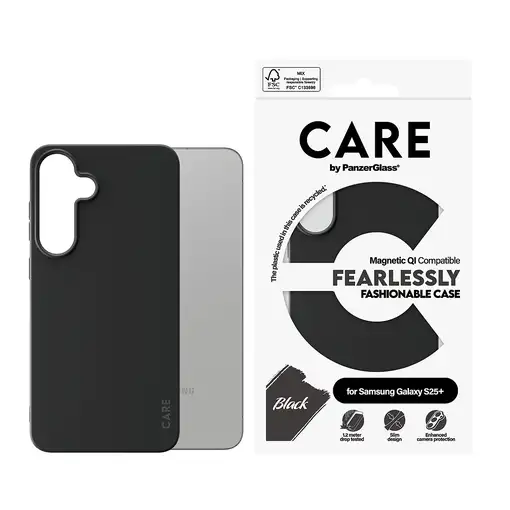 PanzerGlass CARE™ by ® Case Black w. Qi Compatible Samsung Galaxy S25+ funda para