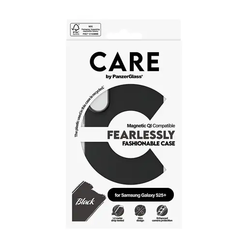 PanzerGlass CARE™ by ® Case Black w. Qi Compatible Samsung Galaxy S25+ funda para