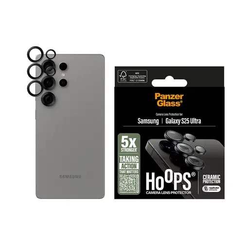 PanzerGlass ® Hoops® Ceramic Camera Lens Protector Samsung Galaxy S25 Ultra