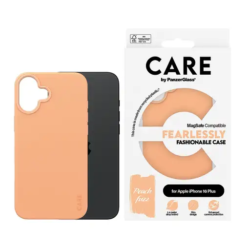 PanzerGlass CARE™ by ® Case Peachy w. MagSafe iPhone 16 Plus funda para teléfono m
