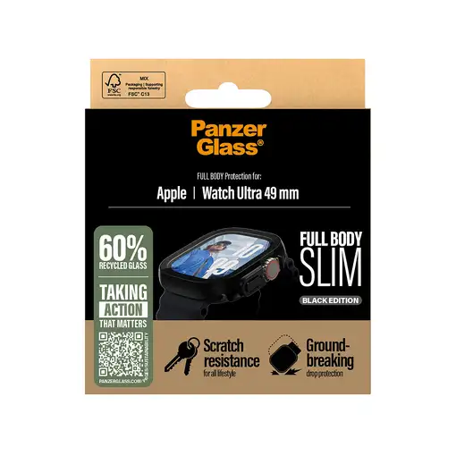 PanzerGlass ® Case Full Body Slim Black Apple Watch Ultra 3 | Ultra 2 | Ultra | 49