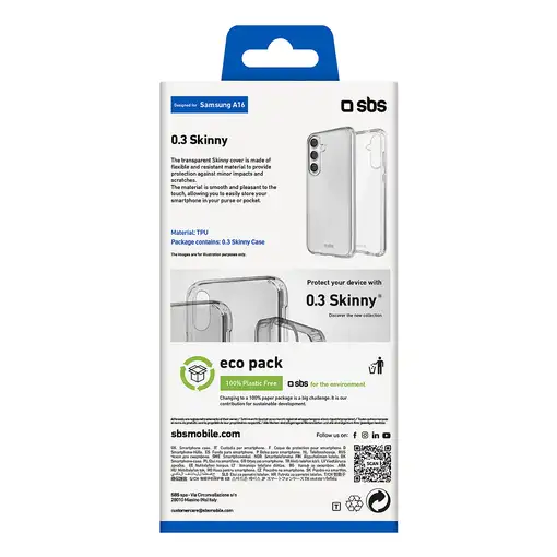 SBS TESKINSAA16 funda para teléfono móvil 17 cm (6.7") Transparente
