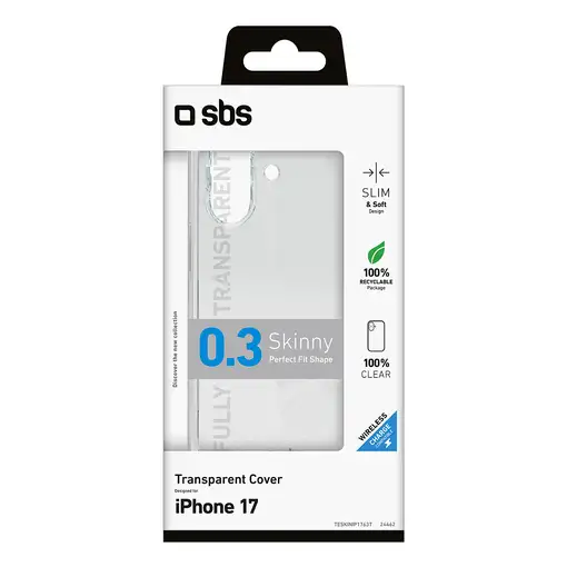 SBS TESKINIP1763T funda para teléfono móvil 15,9 cm (6.28") Transparente
