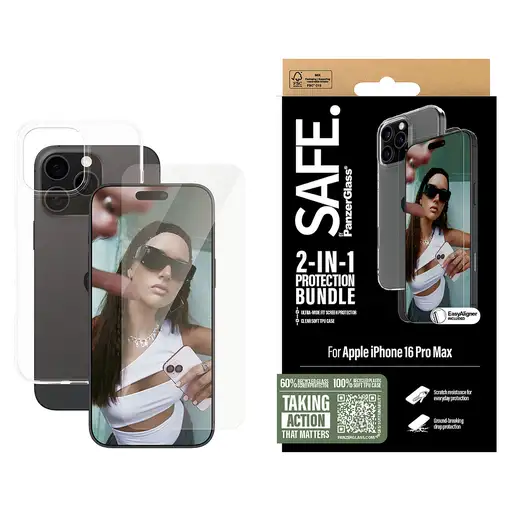 PanzerGlass SAFE. by ® 2-in-1 Protection Bundle iPhone 16 Pro Max Protector