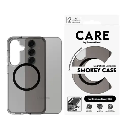 PanzerGlass CARE™ by ® Urban Combat Case Smokey w. Black Qi Compatible Samsung Gal