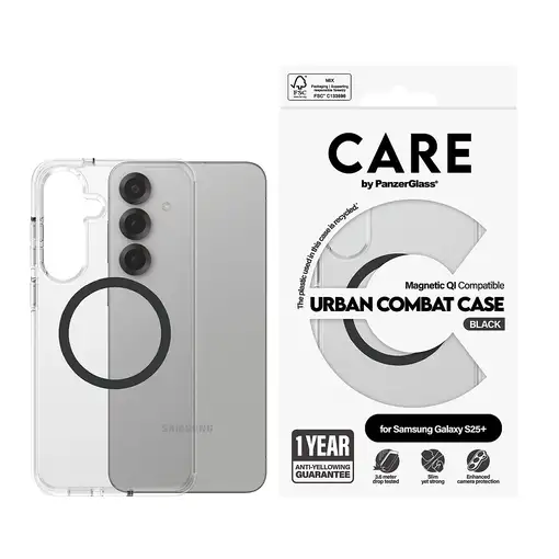 PanzerGlass CARE by ® Flagship Case Transparent Urban Combat w. Black Qi