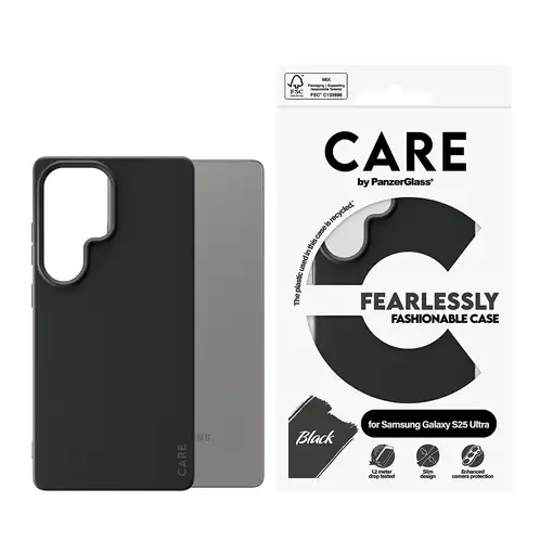 PanzerGlass CARE by ® Fashionable Case Black Samsung Galaxy S25 Ultra funda