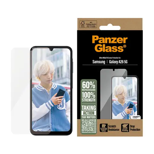 PanzerGlass ® Screen Protector Samsung Galaxy A26 5G | Ultra-Wide Fit Protector