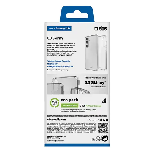 SBS TESKINSAS25PT funda para teléfono móvil 17 cm (6.7") Transparente