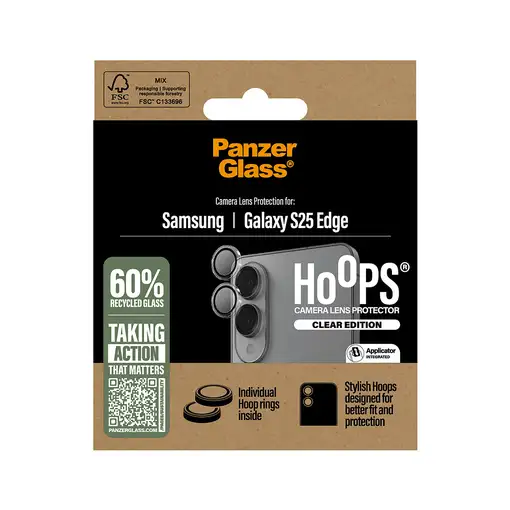 PanzerGlass ® Hoops® Camera Lens Protector Transparent Samsung S25 Edge Protector