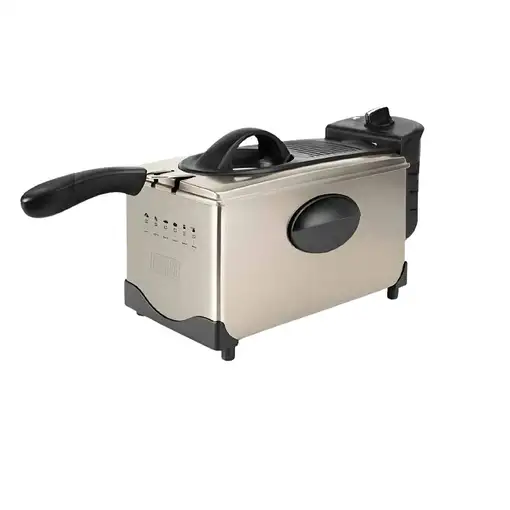 Black & Decker BXDF2100E Sencillo 3 L Independiente 2100 W Freidora Negro, Acero i