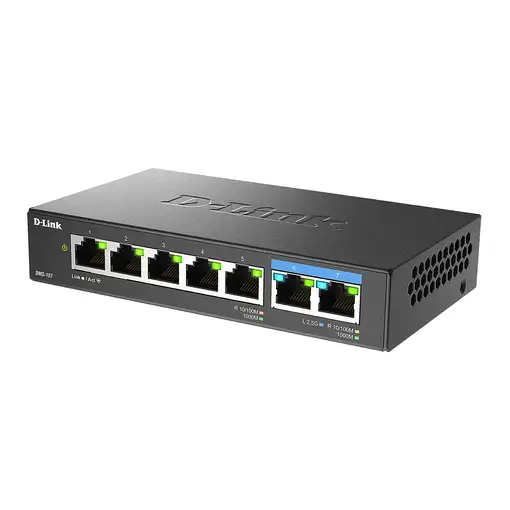 D-Link DMS-107/E switch No administrado Gigabit Ethernet (10/100/1000) Negro