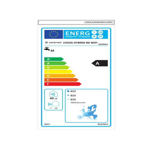 Ariston LYDOS HYBRID WI-FI 80 Horizontal/Vertical Híbrido (tanque y sin tanque)