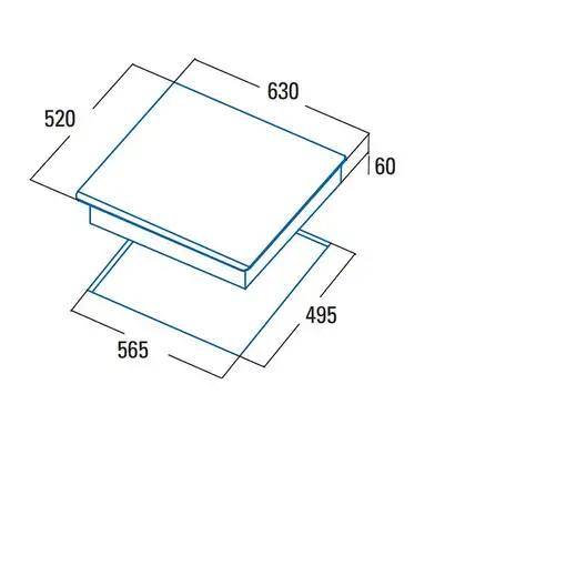 CATA INSB 6032 BK Negro Integrado 63 cm Cerámico 3 zona(s)