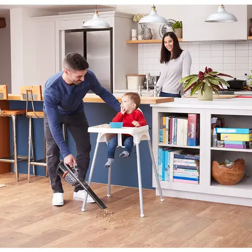 Black & Decker BHHV520JF-QW aspiradora de mano Negro, Plata, Titanio Sin bolsa