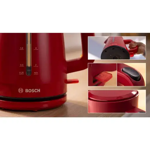 Bosch TWK3M124 tetera eléctrica 1,7 L 2400 W Rojo