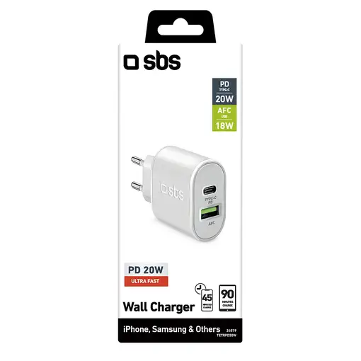 SBS TETRPD20W cargador de dispositivo móvil Smartphone, Tableta Blanco
