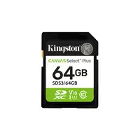 Kingston Technology 64 GB SDXC Canvas Select Plus Gen3 100 MB/s C10 UHS-I U1 V10