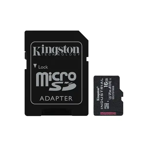 Kingston Technology Tarjeta 16GB microSDHC Industrial C10 A1 pSLC + adaptador SD